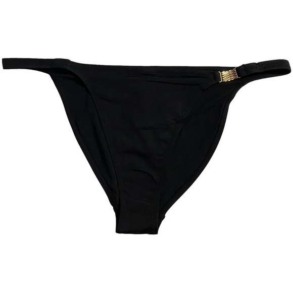 L'Agent by Agent Provocateur Taniia Black Bikini Bottoms Gold Side Accent XL - Picture 1 of 15